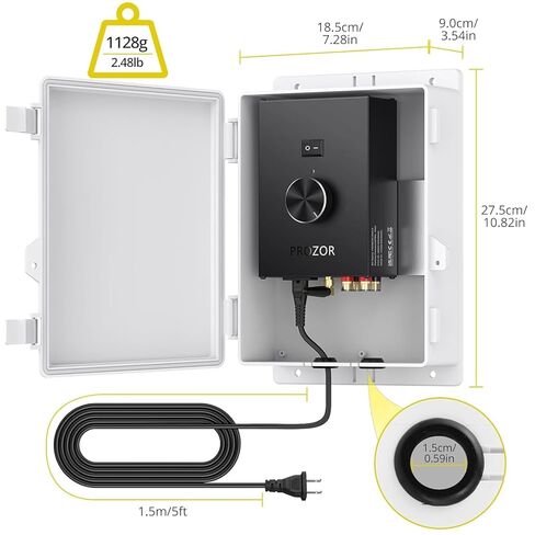 PROZOR Bluetooth 5.1 Power Amplifier for Outdoor Speakers, 4 Channel Bluetooth Amplifier for Speakers, 4*200W TPA3221 Speaker Amp with Waterproof Mounting Box for 4–8 Ohm Passive Speakers, Home Party in Saudi Arabia