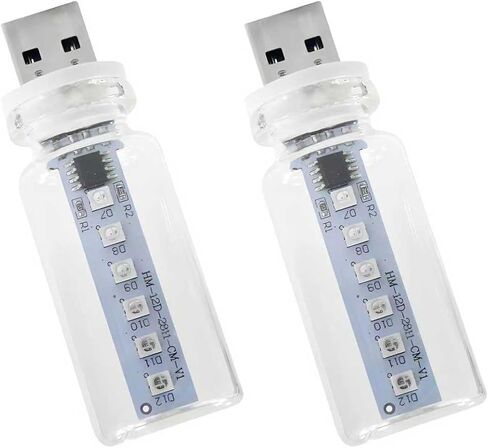 2 PCS Car USB Night Light, 13 in 1 Touch Control Retro Glass Bottle Lamp Vehicle Mini LED Night Lights, 7 Colors Plug in Atmosphere Light for Car Camping Party Bedroom (Frosted) in Saudi Arabia