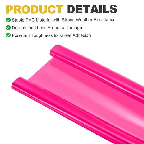 PATIKIL 12"x48" Car Light Tint Film, Vehicle Headlight Brake Fog Light Self Adhesive Tint Film Sticker Sheet Roll for Car Truck RV SUV, Pink in Kuwait