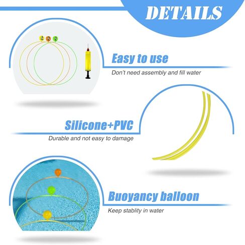 Pool Rings for Diving,3Pcs Swim Through Rings for Pool, Diving Toys for Pool, No Assembly Required,for Underwater Training, Water Swimming Party… in Saudi Arabia