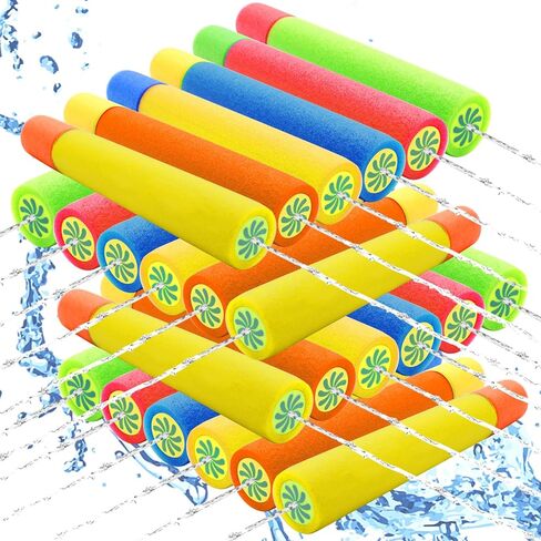 24 Pcs Water Squirter for Kids, Water Blaster Soaker Guns Foam Water Guns Pool Toys Outdoor Beach Swimming Pool Summer Water Fighting Toys for Adult Toddlers Kids in Saudi Arabia