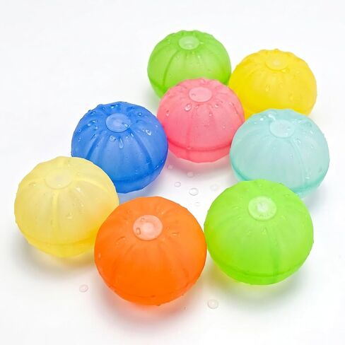 8 Pcs Reusable Water Balloons, Quick Fill Self-Sealing Water Balls for Kids & Adults, Soft Silicone Splash Balls for Summer Outdoor Games Pool Beach Toys, 1000+ Times Reusable (Non-Magnetic Design) in Saudi Arabia