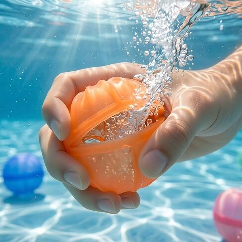 8 Pcs Reusable Water Balloons, Quick Fill Self-Sealing Water Balls for Kids & Adults, Soft Silicone Splash Balls for Summer Outdoor Games Pool Beach Toys, 1000+ Times Reusable (Non-Magnetic Design) in Saudi Arabia