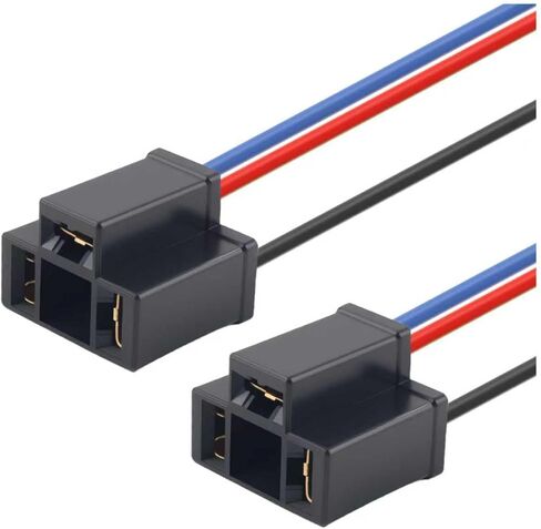 2PCS H4 Headlight Connector,3-Pin Female Headlight Pigtail Connector with 18AWG Wires,Plug and Play Headlights Socket Car Accessories for Headlights Wiring Harness Replacement in Saudi Arabia