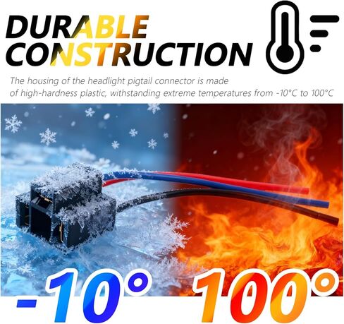 2PCS H4 Headlight Connector,3-Pin Female Headlight Pigtail Connector with 18AWG Wires,Plug and Play Headlights Socket Car Accessories for Headlights Wiring Harness Replacement in Saudi Arabia