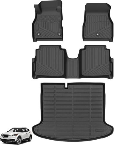 Floor Mats for Nissan Kicks 2018-2024, for Nissan Kicks Play 2025 2026, Front & Rear Row & Cargo Floor Mats, TPE Waterproof All Weather Non-Slip in Kuwait