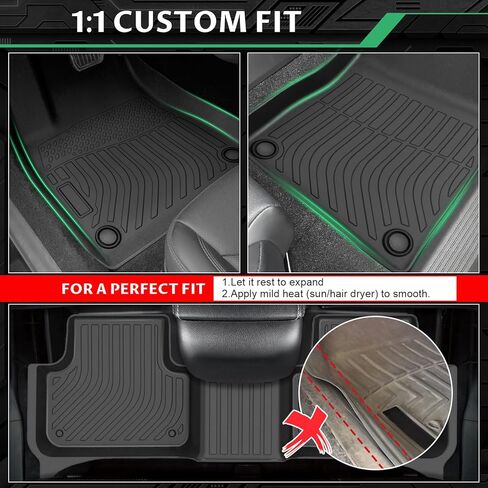 Floor Mats for Nissan Kicks 2018-2024, for Nissan Kicks Play 2025 2026, Front & Rear Row & Cargo Floor Mats, TPE Waterproof All Weather Non-Slip in Kuwait