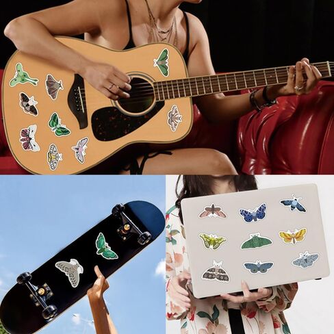 110 PCS Moth Stickers, Aesthetic Vinyl Insect Stickers for Water Bottle Laptop Luggage Helmet Skateboard Snowboard Guitar Scrapbook Phone Gifts for Teens Girls in Saudi Arabia