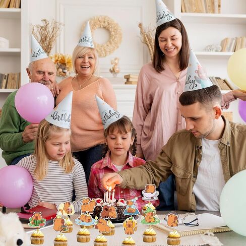 Capybara Birthday Decorations Cake Toppers - 36 Pcs Animals Theme Cupcake Decoration Gifts With 12 Unique Designs Cake for Capybara Lovers Party Supplies Birthday Baby Shower & Kids Celebration in Saudi Arabia