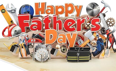 بطاقة D4DREAM Happy Father's Day Pop Up Card - بطاقة عيد الأب ثلاثية الأبعاد للأب مع الألعاب النارية والنجوم وتصميم رقائق الذهب، هدية عيد الأب المصنوعة يدويًا للأب، زوج الأم، الجد، الزوج (5.9 بوصة × 7.8 بوصة) in Kuwait