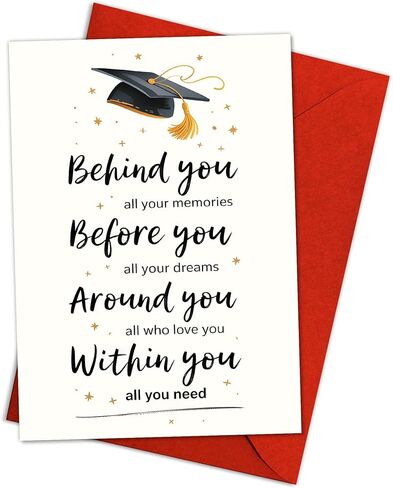 Graduation Card 2026 – Congrats You Did It Graduation Cards with Cap and Balloons, Celebration Greeting for High School or College Graduates, Students, Teens, or Family Members – 8x5.3 Inch with Envelope in Saudi Arabia