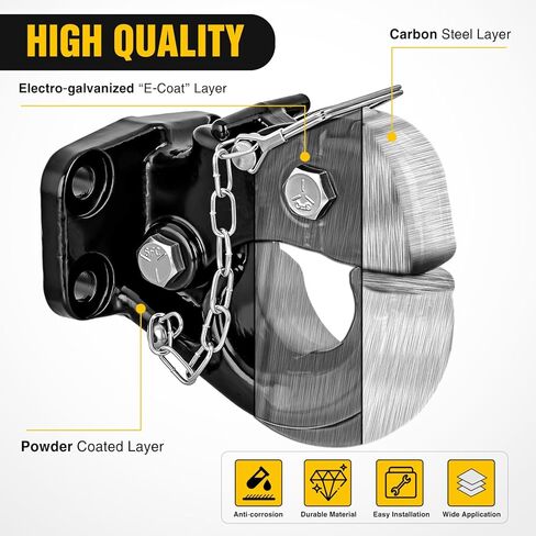 وصلة ربط خطاف من Nilight مع طقم تثبيت بوزن 40,000 رطل، تناسب حلقة Lunette من 2-1/2 إلى 3 بوصة، تتطلب التركيب، جهاز استقبال وصلة ربط 20 طن مناسب لتركيب خطاف Pintle in Kuwait