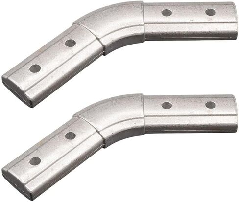 Mytee Products 2 Pack 1-3/16" x 2" 45-Degree Elbow for Aluminum Dump Truck Tarp Systems, Lightweight, Corrosion-Resistant with 7/16" Bolt Hole - Silver in Kuwait
