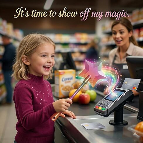 حامل بطاقة ائتمان Fairy Wand، عصا مطبوعة ثلاثية الأبعاد للدفع، حامل دفع بدون تلامس عصا سحرية على شكل نجمة، عصا نجمة لسهولة الدفع، سيناريوهات مناسبة للدفع ببطاقة الائتمان (قوس قزح، تلسكوبي) in Kuwait