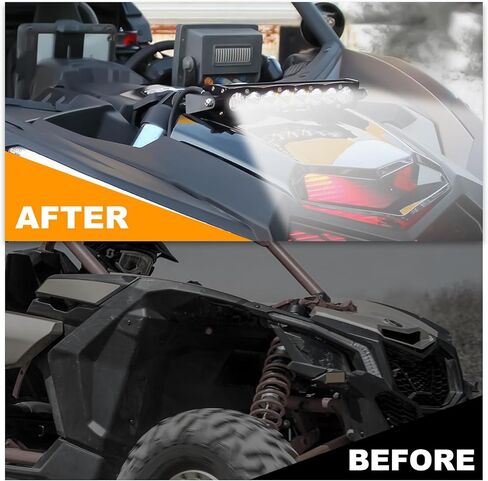 PSLER Shock Tower Front Light Bar Bracket Mount Kit لـ 2017-2024 Maverick X3 & X3 Max X RS Turbo R، 10-14 بوصة LED حامل شريط الضوء الأمامي ملحقات مجموعة التثبيت، أسود in Kuwait