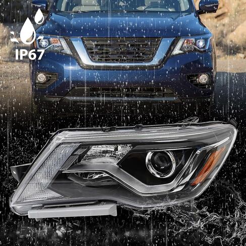 مجموعة مصابيح أمامية هالوجين يسار Huray مناسبة لنيسان باثفايندر 2017-2020 LH مع مصباح LED DRL لجهاز العرض الأمامي OE مصنع استبدال ضوء الرأس لجانب السائق NI2502252 114-60864L in Kuwait