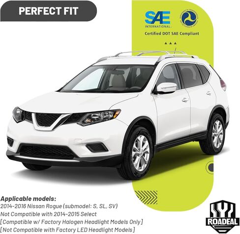 Halogen Headlights Assembly with LED DRL Strip for 2014-2016 Rogue Headlamp Replacement Driver & Passenger Side (NO PROJECTOR) in Saudi Arabia