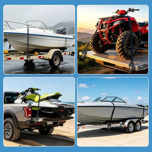 Bolt on Ratchet Straps 1INx5FT Auto Retractable Ratchet Tie Downs to Trailer Mountable Transom Straps for Boat, Jet Ski, RZR, ATV in Saudi Arabia