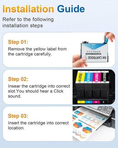 مجموعة خراطيش الحبر المعاد تصنيعها بديلة لخراطيش حبر Epson لطابعة Epson WF-2760 WF-2630 WF-2650 WF-2750 WF-2660 XP-320 XP-420 XP-424(3BK/1C/1M/1Y) in Kuwait