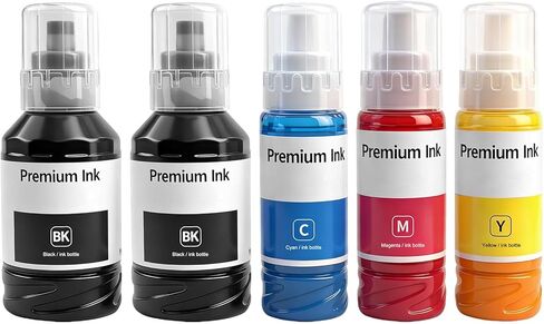 VICTORSTAR Replacement Ink Refill Bottles Ink Cartridges for ET-5800 ET-5850 ET-5150 ET-16600 ET-5880 ET-5170 ET-5180 ET-16650 ST-C5000 ST-C5500 ST-C8000 ST-C8090 Printer, 5 Packs (2*BK, C/M/Y) in Saudi Arabia
