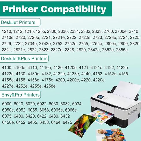 67XL Ink Cartridges Black/Color Combo Pack Compatible for HP Ink 67 XL Printer Ink Works for HP DeskJet 2700 2700e 2755e 2800 2855e 4155e 4255e 2852e Envy 6055e 6000 6455e 6400(2 Pack - Black Color) in Saudi Arabia