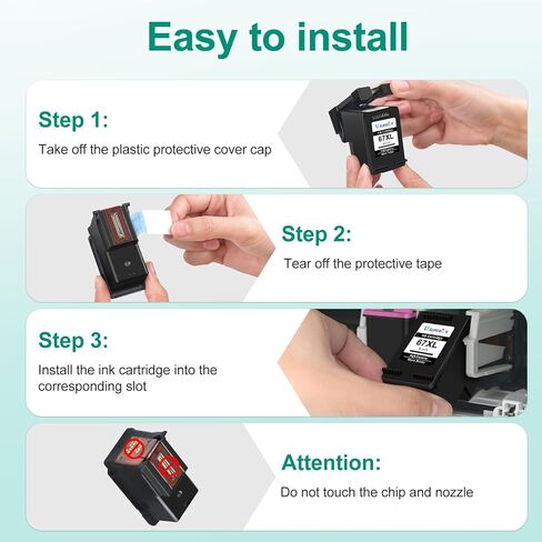 67XL Ink Cartridges Black/Color Combo Pack Compatible for HP Ink 67 XL Printer Ink Works for HP DeskJet 2700 2700e 2755e 2800 2855e 4155e 4255e 2852e Envy 6055e 6000 6455e 6400(2 Pack - Black Color) in Saudi Arabia