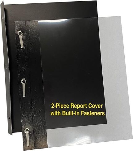 Letter Size Clear Front 2-Piece Report Cover with 3 Built-in Fasteners, 250 Sheet Capacity, Style A6XL Premium Black (25) in Saudi Arabia