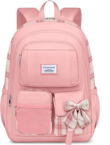 LIVUWER School Backpack for Teen Girls - Cute 15.6 Inch Bookbag for Middle High School Casual Daypack for Students Large College Backpacks Travel Daypacks Laptop Computer Bag for Women Black in Saudi Arabia