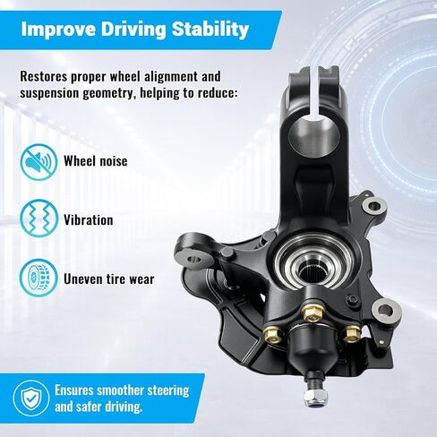 Front Left Steering Knuckle & Wheel Hub Bearing Assembly Compatible with Ram ProMaster 1500 2500 3500 2014-2020, Driver Side Suspension Knuckle Assembly, Replaces 68157801AA LK137 in Kuwait