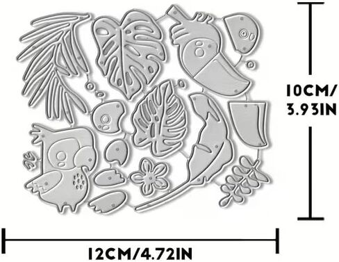 Parrot Birds Flower Dies Cuts Metal Cutting Dies Cut Stencils for DIY Scrapbooking Album Decorative Embossing Paper Card Making in Saudi Arabia