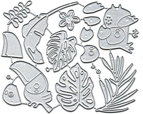 Parrot Birds Flower Dies Cuts Metal Cutting Dies Cut Stencils for DIY Scrapbooking Album Decorative Embossing Paper Card Making in Saudi Arabia