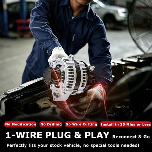مولد Mostplus 80A 12V CW 4-Groove متوافق مع Ford Probe 2.0i V6 1993-1997، لFord USA ProbeII ECP 2.5i V6 1993-1998، استبدل 13445N FS05300 in Kuwait