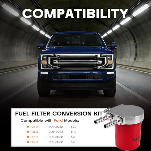 121003 Fuel Filter Conversion Kit Compatible with Ford 6.7L Powerstroke 2011-2025 F-250, F-350, F-450, F-550 in Saudi Arabia