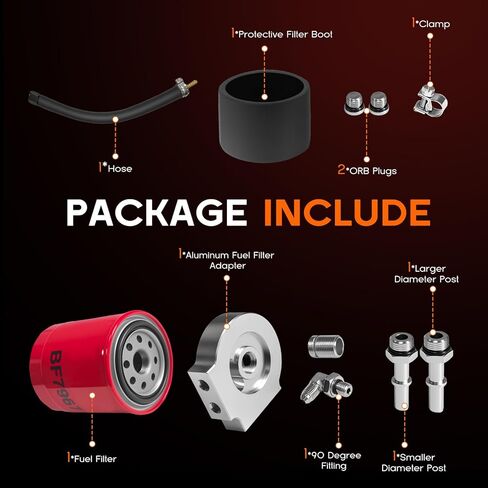 121003 Fuel Filter Conversion Kit Compatible with Ford 6.7L Powerstroke 2011-2025 F-250, F-350, F-450, F-550 in Saudi Arabia