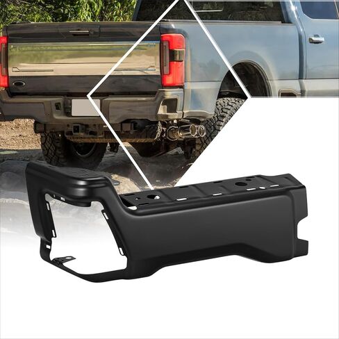 PM PERFORMOTOR Rear Bumper End Cap Replacement Compatible with 2023-2025 Ford F250 F350 F450 Super Duty, Steel, w/o Parking Sensor Holes, Driver Left Side, Paint to Match Black in Kuwait