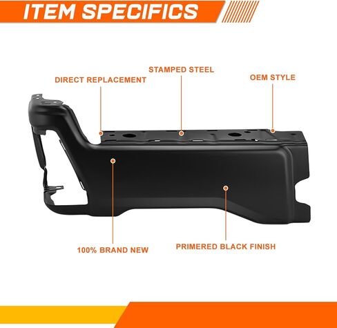 PM PERFORMOTOR Rear Bumper End Cap Replacement Compatible with 2023-2025 Ford F250 F350 F450 Super Duty, Steel, w/o Parking Sensor Holes, Driver Left Side, Paint to Match Black in Kuwait