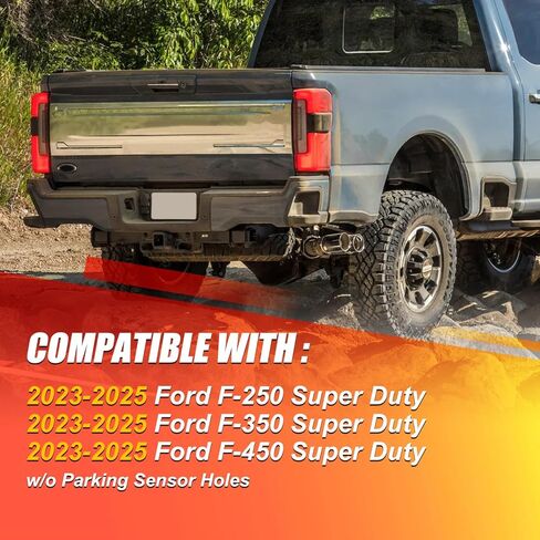 PM PERFORMOTOR Rear Bumper End Cap Replacement Compatible with 2023-2025 Ford F250 F350 F450 Super Duty, Steel, w/o Parking Sensor Holes, Driver Left Side, Paint to Match Black in Kuwait