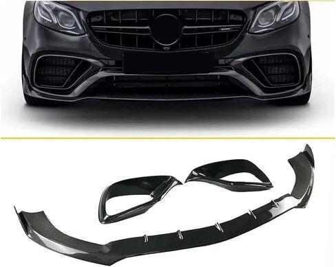 Carbon Fiber Front Bumper Chin Lip Splitter Compatible For Benz W213 E63 E63S AMG 2016-UP(One set) in Saudi Arabia
