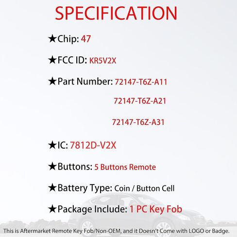 MechanMagic Key Fob Remote Replacement Fits for Honda Ridgeline 2017 2018 2019 Keyless Entry Remote Control Smart Key KR5V2X A2C97488400 72147-T6Z-A11 4 Buttons in Kuwait