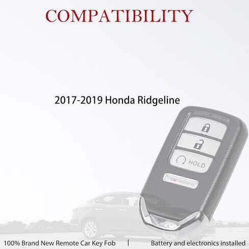 MechanMagic Key Fob Remote Replacement Fits for Honda Ridgeline 2017 2018 2019 Keyless Entry Remote Control Smart Key KR5V2X A2C97488400 72147-T6Z-A11 4 Buttons in Kuwait
