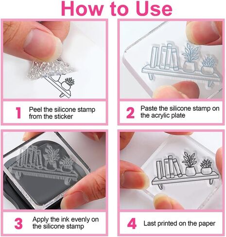 Bookshelf Theme Design Card Making Supplies, Clear Silicone Stamps Metal Frame Die Cuts for Card Making, Stencils for Crafts Reusable DIY Books Scrapbooking Album Arts Crafts Supplies in Kuwait