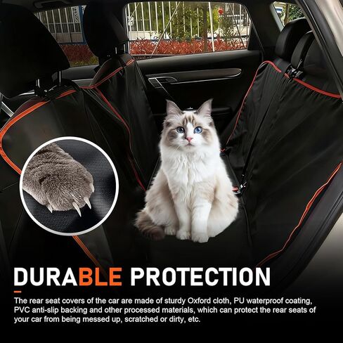 Car Seat Cover, Waterproof Oxford Fabric Pets Seat Protector, Anti-tear Easy Clean Pets Mat with Locked Straps, Universal for Most Cars Trucks SUVs (Black) in Saudi Arabia