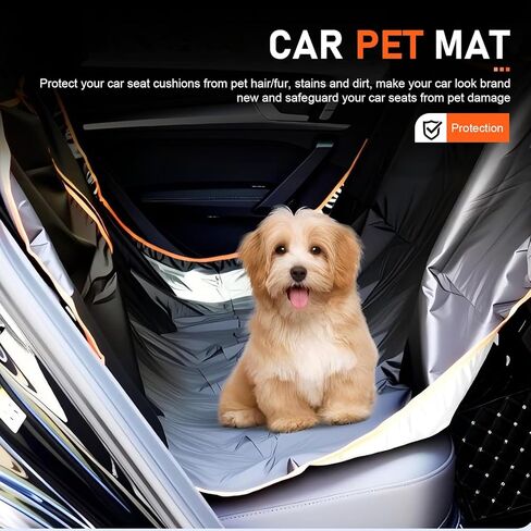 Car Seat Cover, Waterproof Oxford Fabric Pets Seat Protector, Anti-tear Easy Clean Pets Mat with Locked Straps, Universal for Most Cars Trucks SUVs (Black) in Saudi Arabia