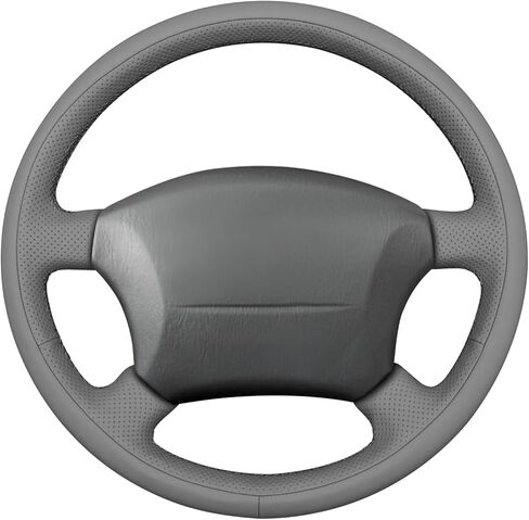 غطاء عجلة القيادة من جلد البولي يوريثان باللون الرمادي من MEWANT لسيارة Toyota Land Cruiser 1996-2002 / Land Cruiser Prado 1996-2002، ملحقات داخلية مخصصة للالتفاف DIY in Kuwait