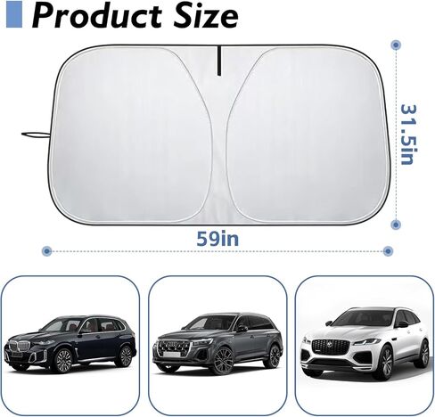 Foldable Car Sunshade Windshield Cover, Universal Fit for Cars, Trucks, SUVs (59 * 31.5 inch) in Saudi Arabia
