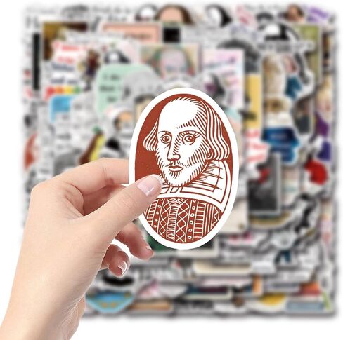 122Pcs William Shakespeare Stickers, Literary Quote Vinyl Waterproof Stickers for Laptops, Water Bottles, Notebook, Phone, Skateboard Decor in Saudi Arabia