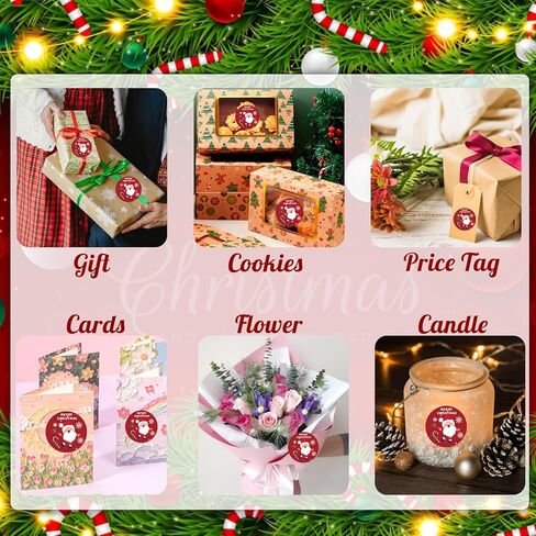 500PCS Christmas Stickers Roll 1.5 in Envelope Seals Round Paper Merry Chirstmas Sticker Large, Red in Saudi Arabia
