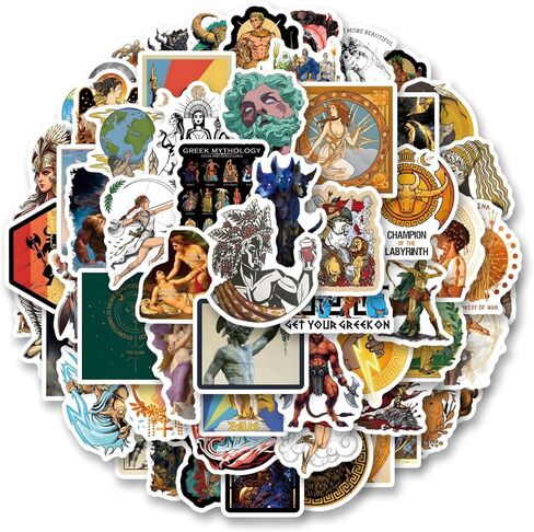 120pcs Greek Mythology Stickers Pack, Aesthetic Cartoon Cute Vinyl Waterproof Decals for Water Bottle,Laptop,Phone,Skateboard,Scrapbooking,Bumper for Party Supply in Saudi Arabia
