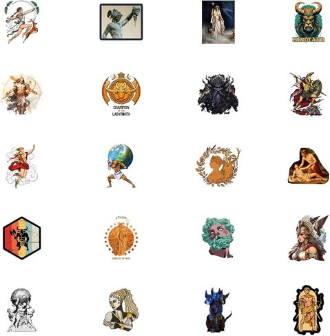 120pcs Greek Mythology Stickers Pack, Aesthetic Cartoon Cute Vinyl Waterproof Decals for Water Bottle,Laptop,Phone,Skateboard,Scrapbooking,Bumper for Party Supply in Saudi Arabia