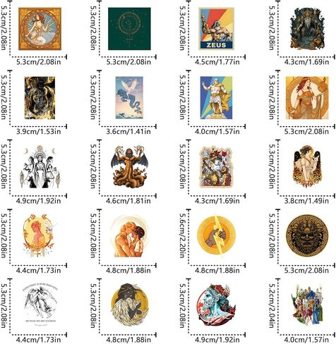 120pcs Greek Mythology Stickers Pack, Aesthetic Cartoon Cute Vinyl Waterproof Decals for Water Bottle,Laptop,Phone,Skateboard,Scrapbooking,Bumper for Party Supply in Saudi Arabia